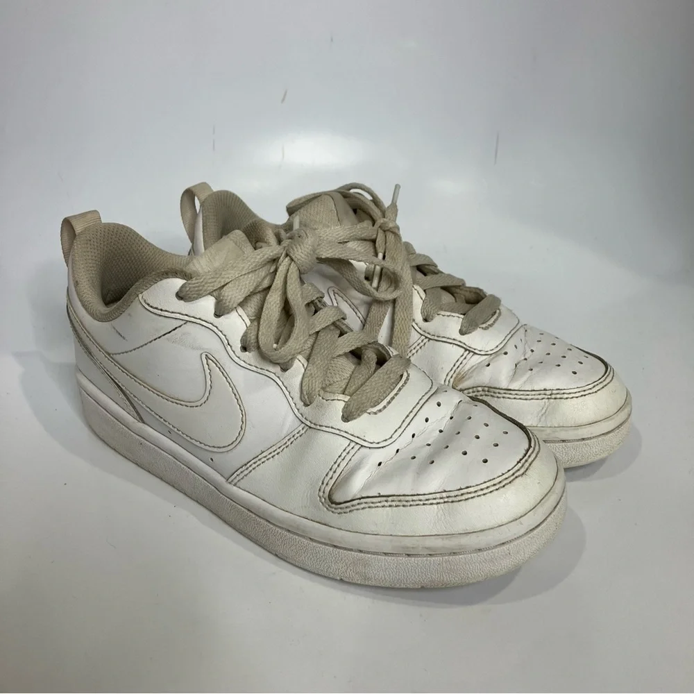 Nike‎ court borough all white low top sneakers size 4.5Y